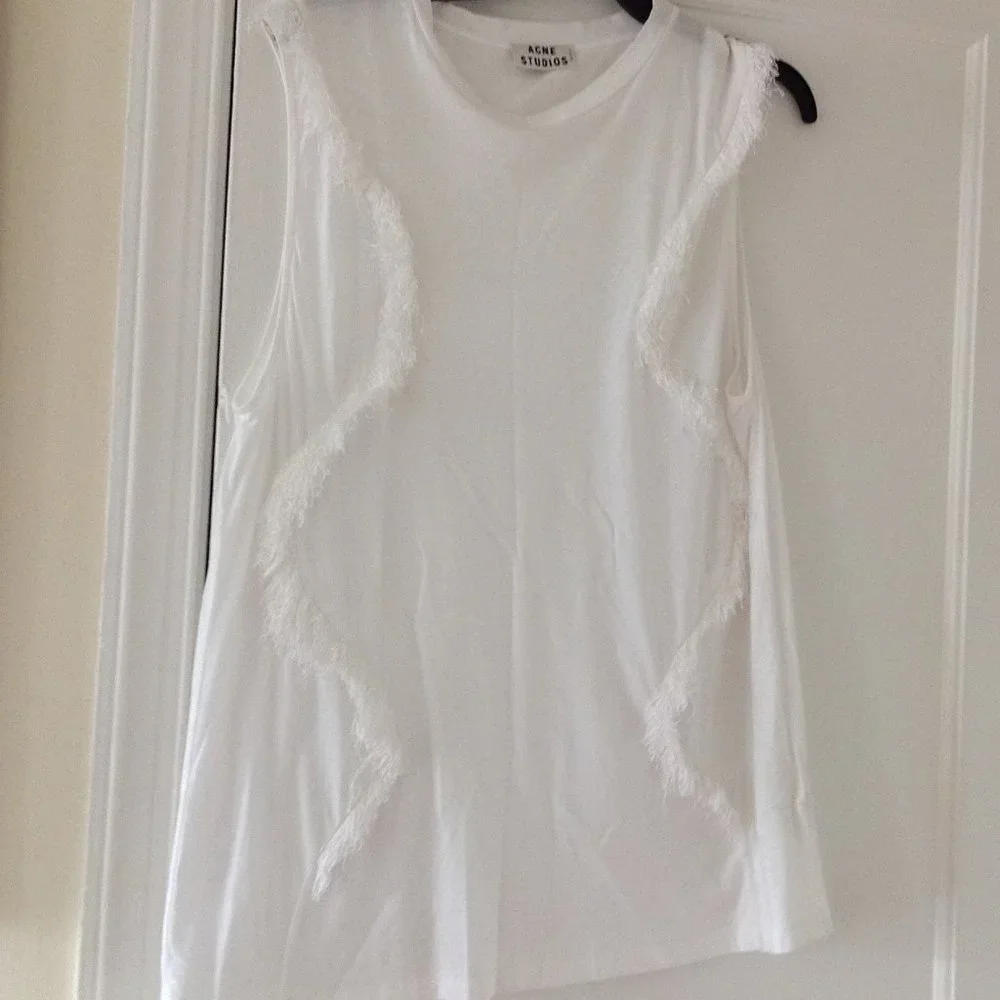 Acne Studios Zone Fringe Sleeveless Tee - Picture 6 of 9